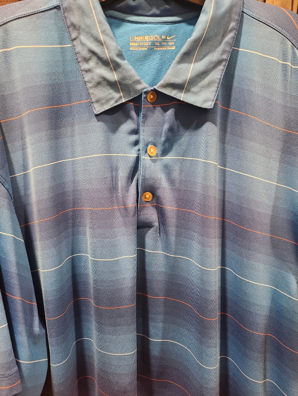 Nike Men’s Blue Gradient Stripe Golf Polo